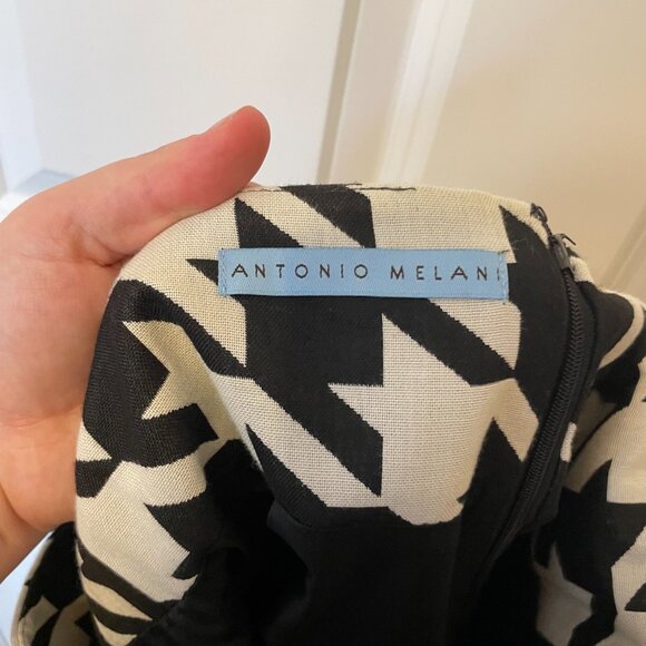 Antonio Melani Black and White Houndstooth Pencil Skirt - Picture 2 of 3
